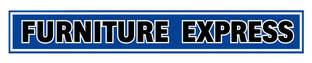 Furniture Express logo with a blue border